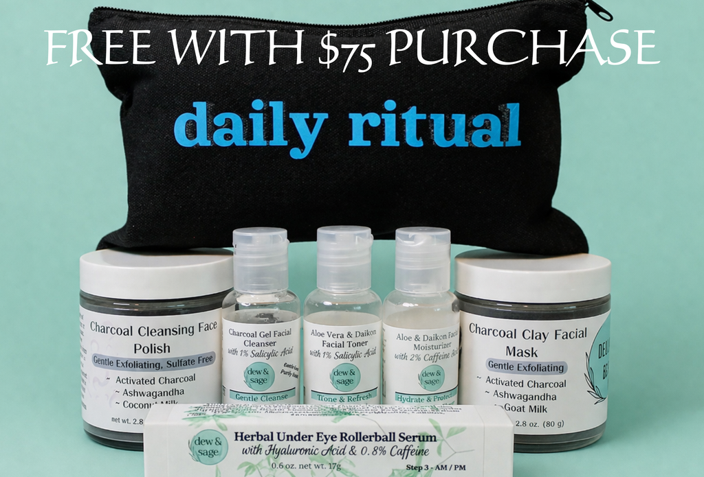 Skincare Discovery Set - 7 pc. - Charcoal, Aloe & Daikon + 1 oz. Bonus Facial Oil
