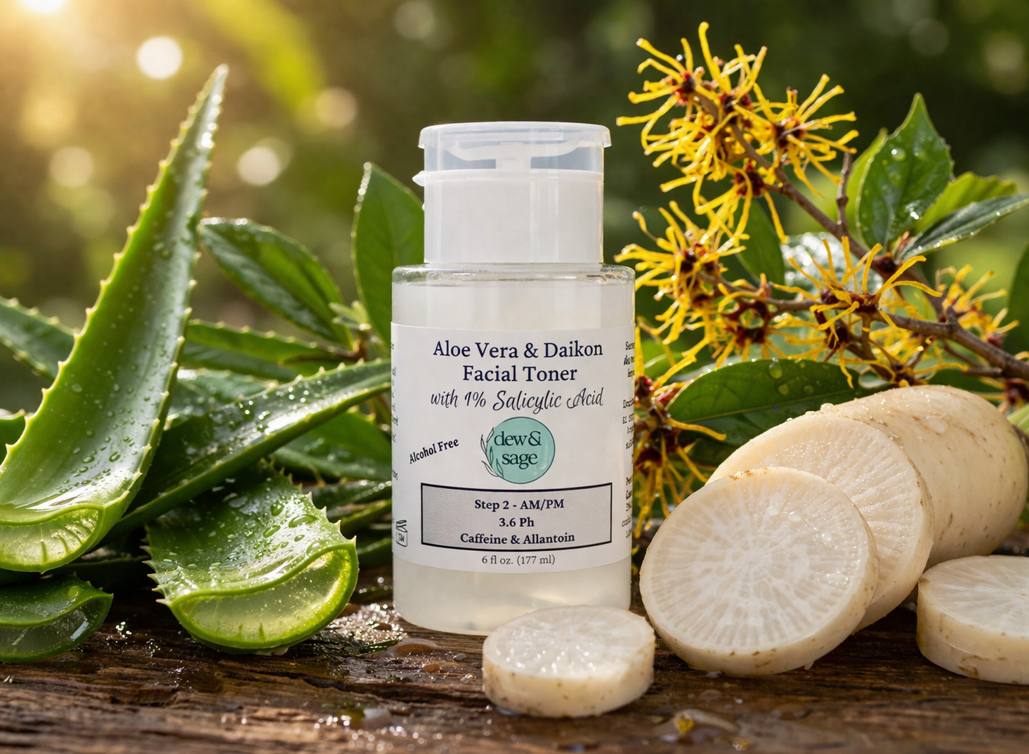 Facial Toner - Aloe Vera & Daikon with 1% Salicylic Acid