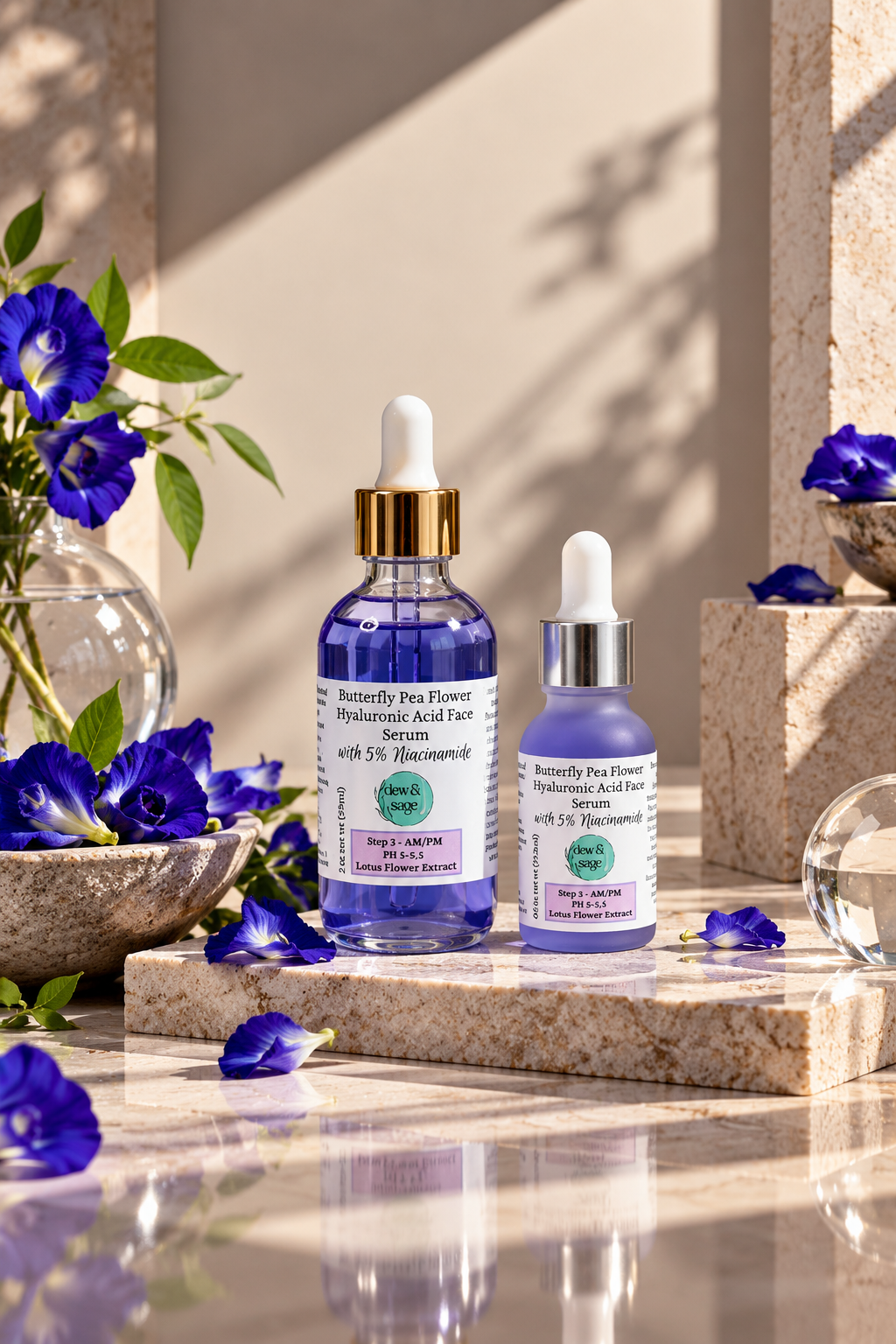 Butterfly Pea Flower Hyaluronic Face Serum with Niacinamide