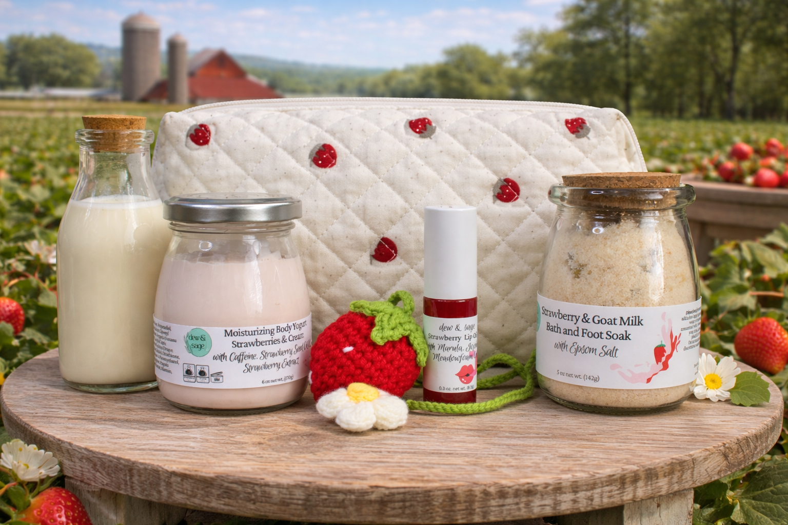 Bath and Body Gift Set - Strawberry & Goat Milk