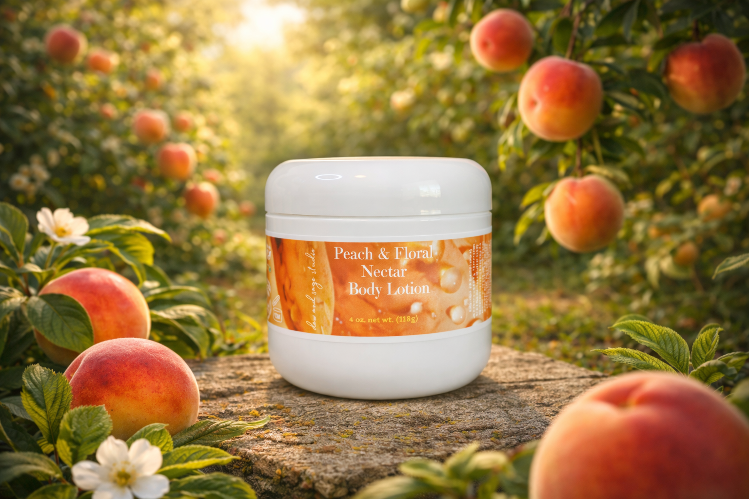 Body Lotion - Peach & Floral Nectar 4 oz.