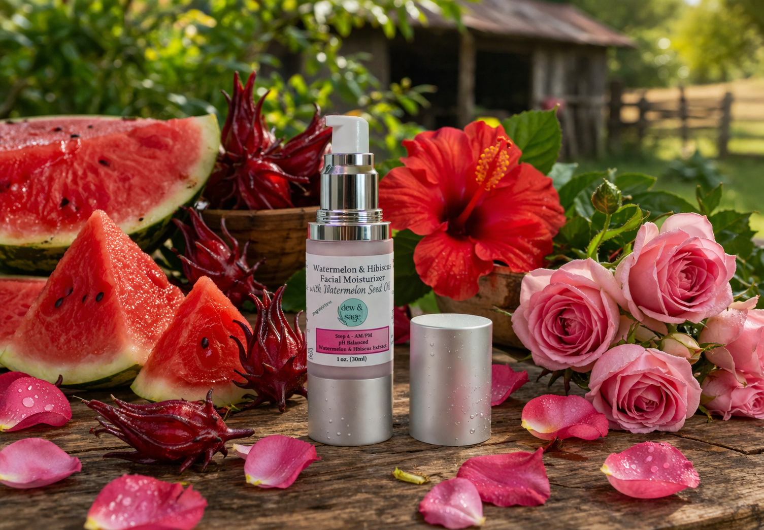 Facial Moisturizer - Watermelon & Hibiscus - 1 oz.