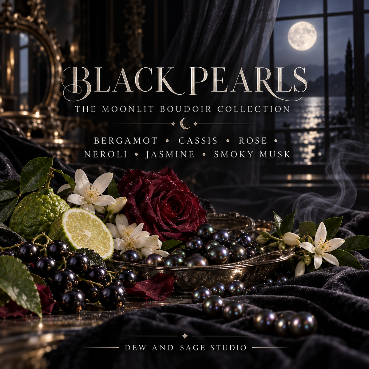 Black Pearls -  Sultry Jasmine Scented Candle 8 oz.