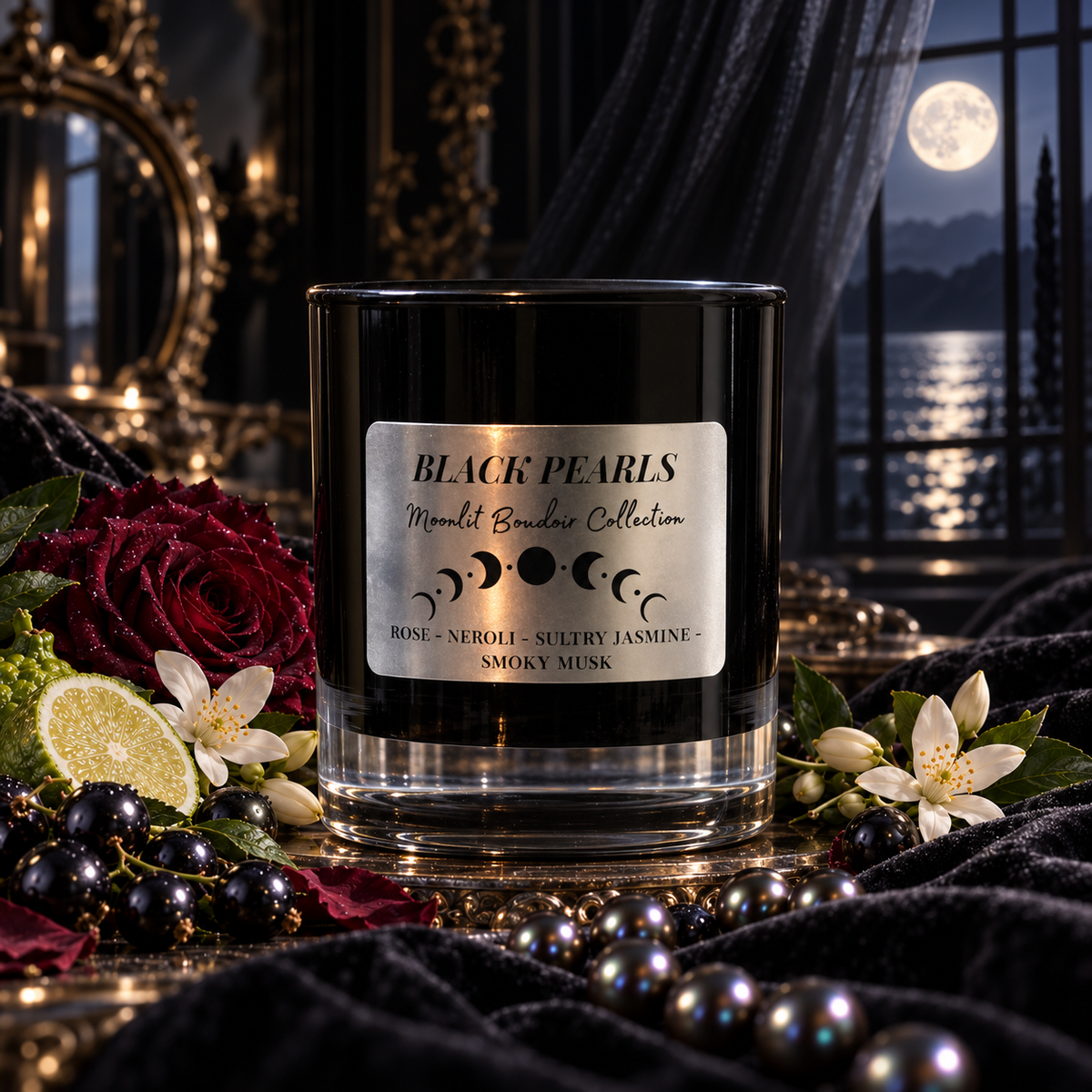 Black Pearls -  Sultry Jasmine Scented Candle 8 oz.