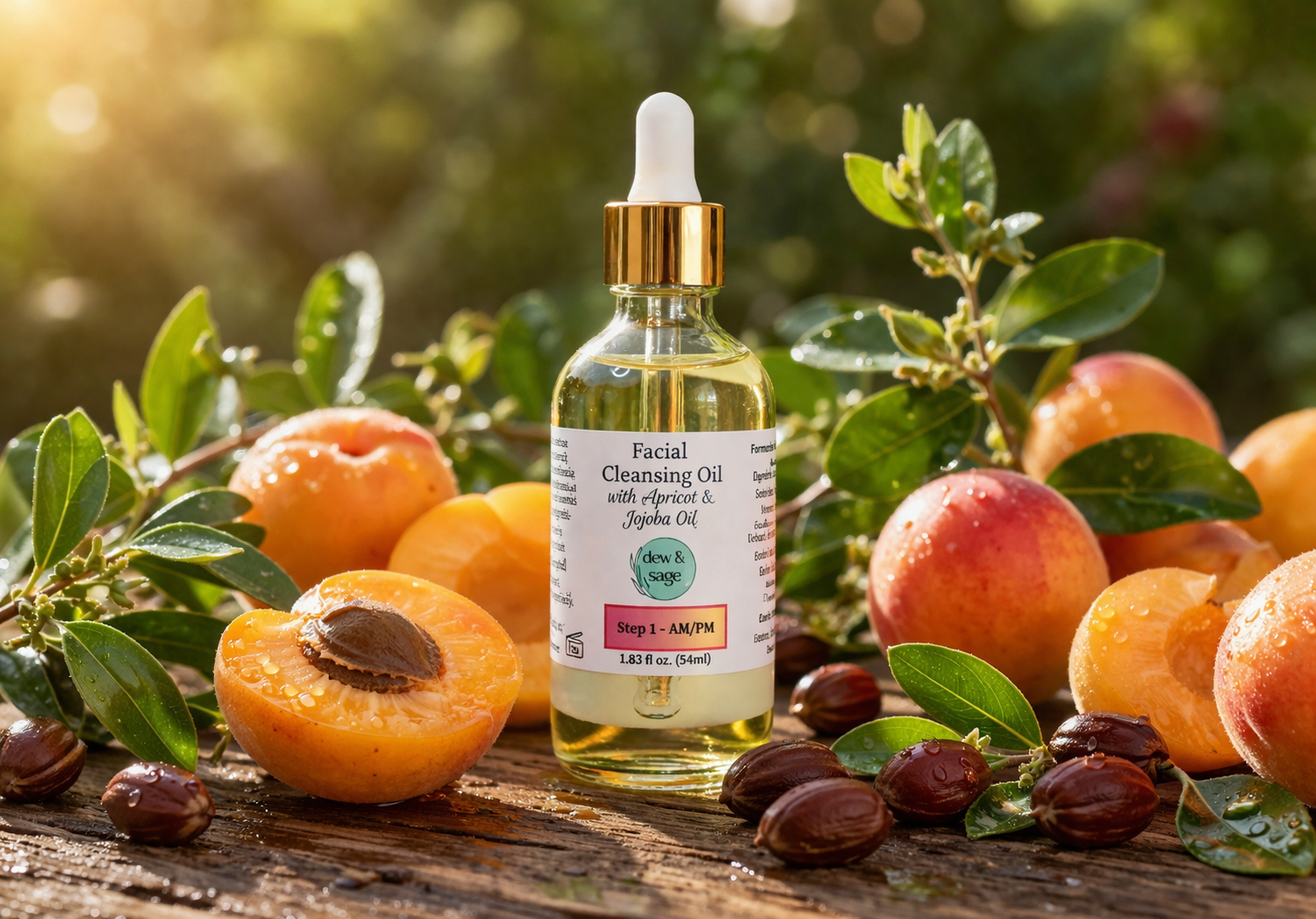 Facial Cleansing Oil - with Apricot & Jojoba Oil - 1.83 oz.