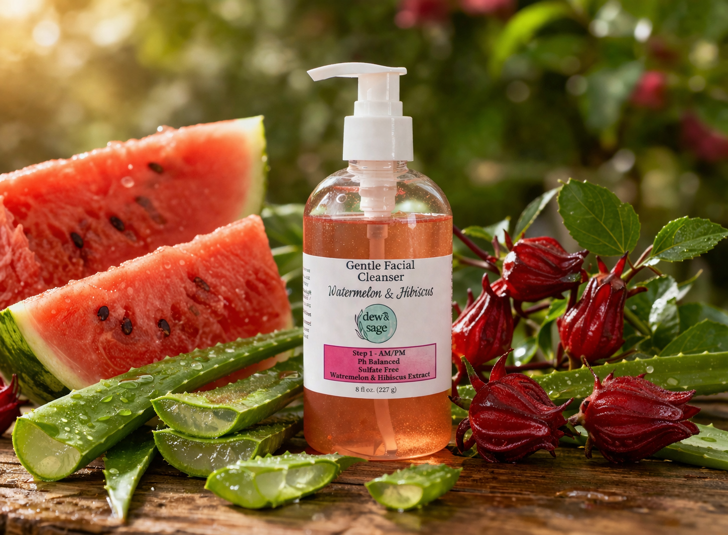 Gentle Facial Cleanser - Watermelon & Hibiscus 8 oz.