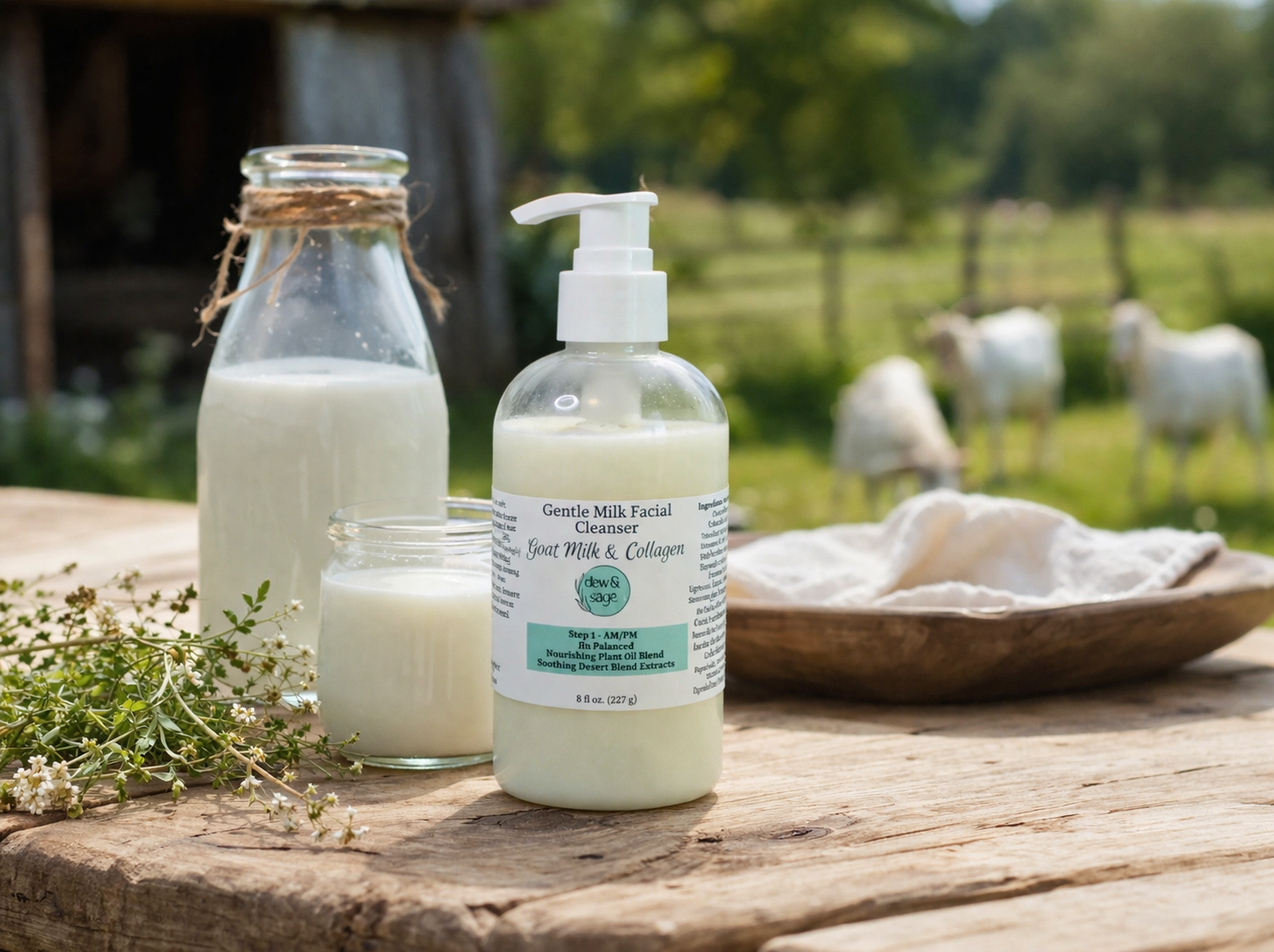 Gentle Facial Cleanser - Goat Milk & Collagen 8 oz.