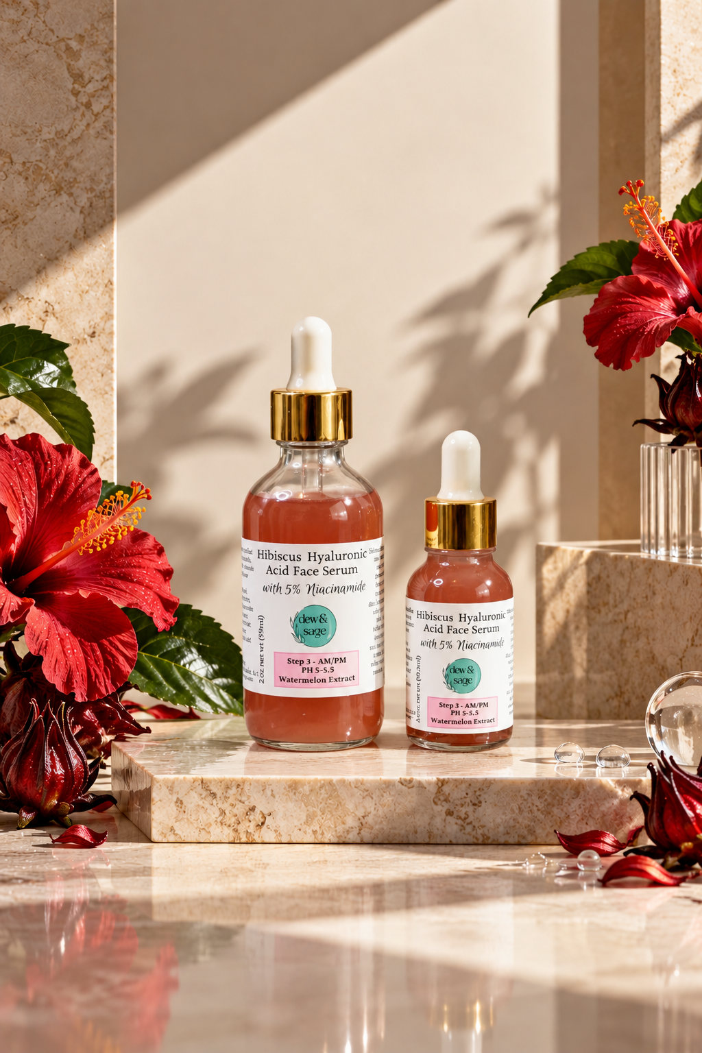 Hibiscus Hyaluronic Acid Facial Serum with 5% Niacinamide