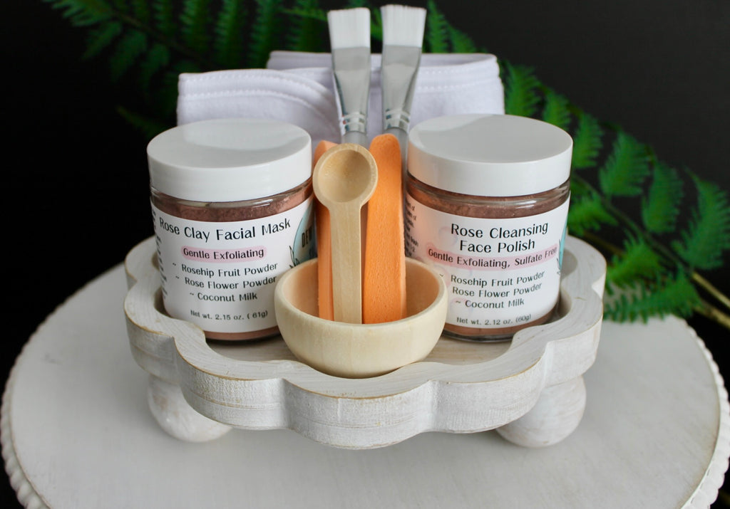 Rose Clay Mask & Rose Cleansing Face Polish Set