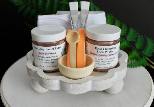 Rose Clay Mask & Rose Cleansing Face Polish Set