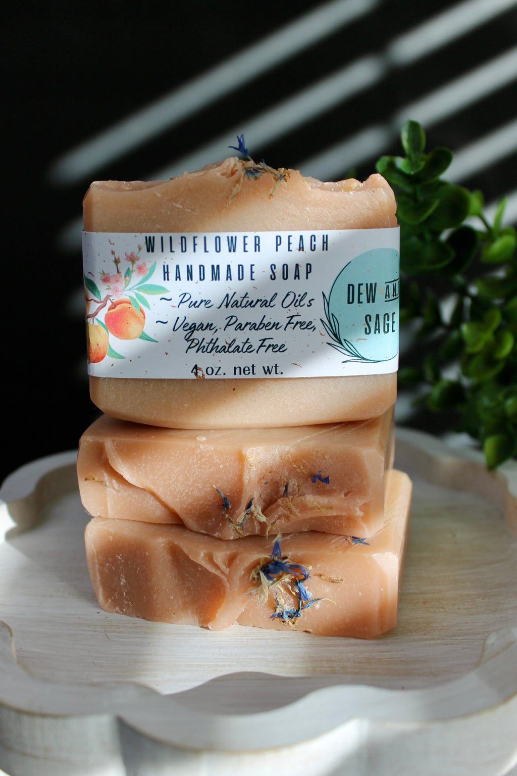 Wildflower Peach Handmade Soap 4 oz.