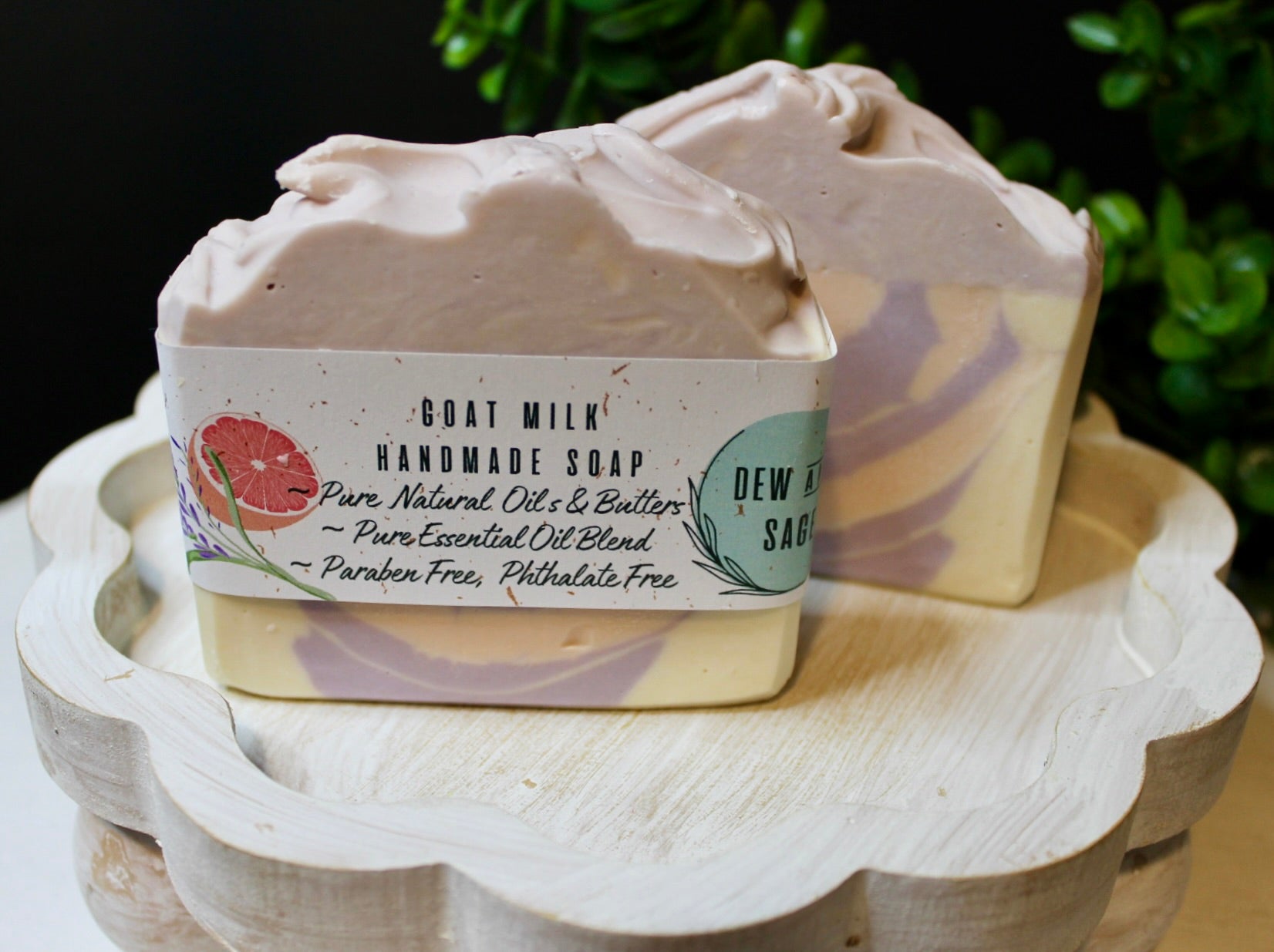 Goat Milk Handmade Soap Lavender and Grapefruit 5.5oz.