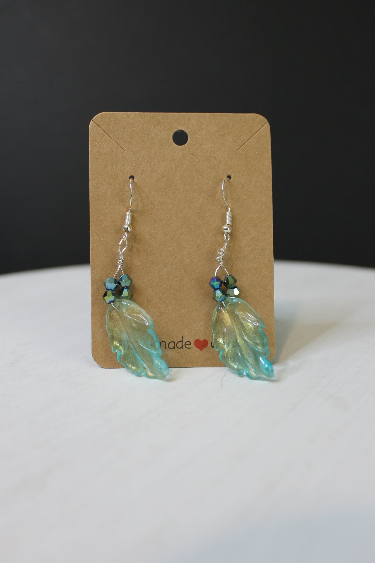 Leaf Earrings - Glass Bead
