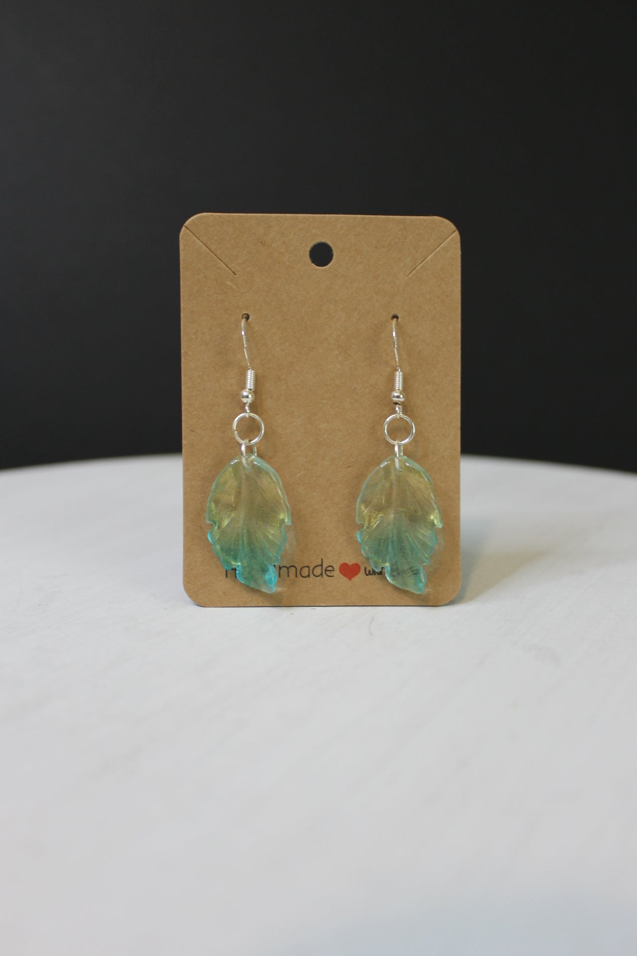 Leaf Earrings - Glass Bead