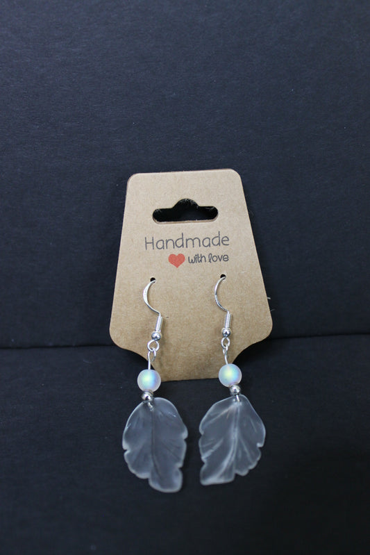 Leaf Earrings - Glass Bead