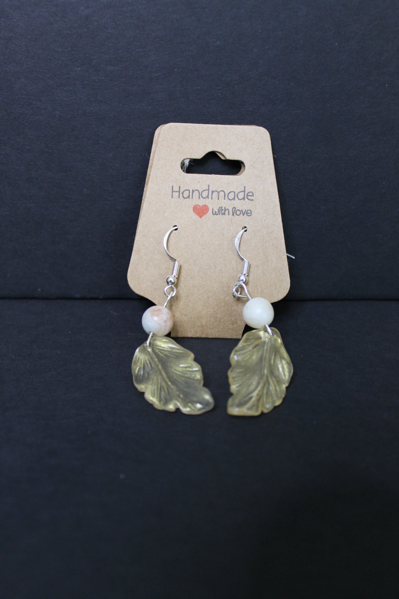 Leaf Earrings - Glass Bead