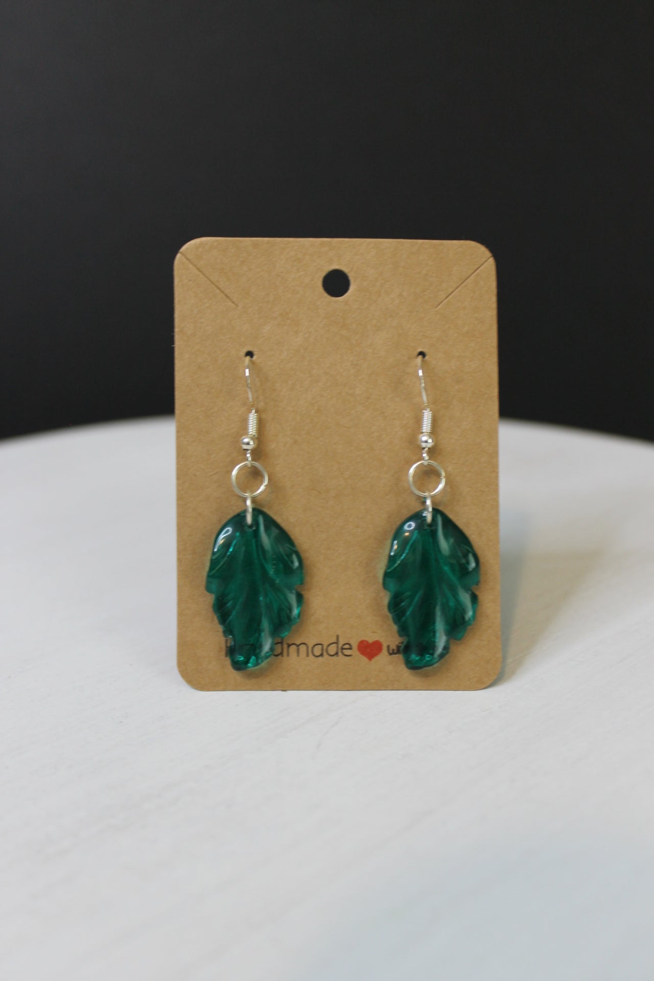 Leaf Earrings - Glass Bead