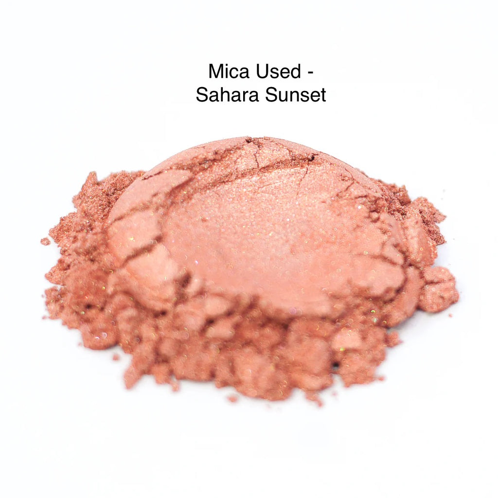 Sahara Sunset mica powder on a white background