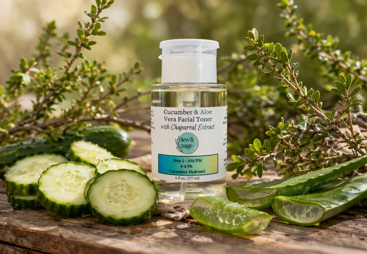 Facial Toner - Cucumber & Aloe Vera with Chaparral Extract - 6 oz.