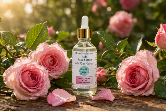 Rose Hyaluronic Acid Face Serum - with Rose Extract - 2 oz.