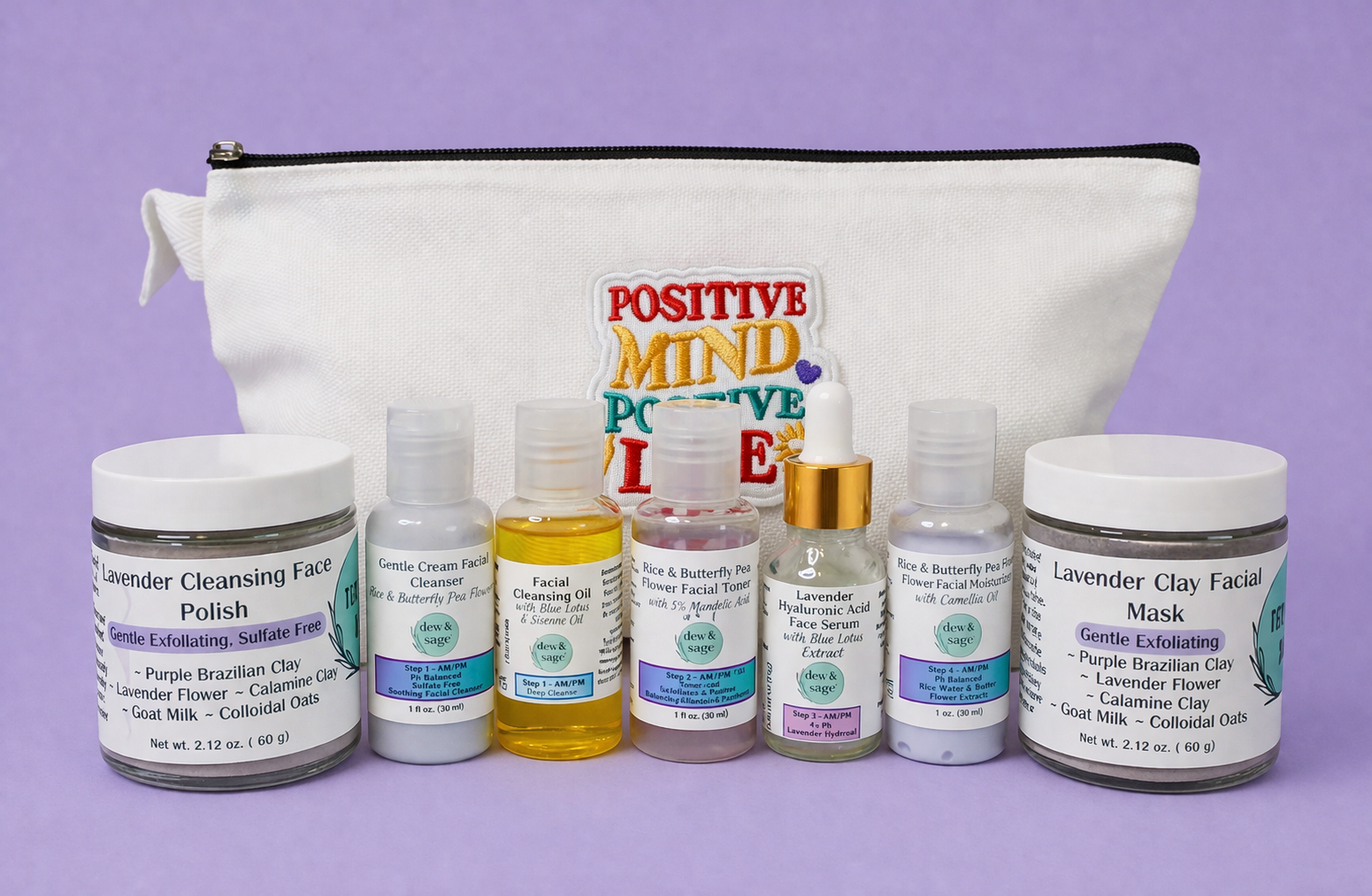 Skincare Discovery Set - 8 pc. Lavender, Rice & Butterfly Pea Flower